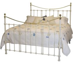 6ft Cream Bed with Art Nouveau Castings