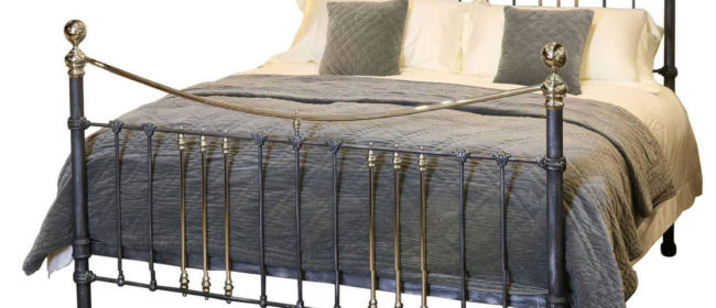 6ft Wide Bed with Nickel in Silver and Black, MSK33