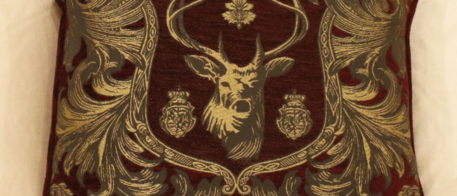 Tapestry Cushion – Regal Stag Red