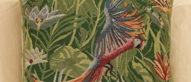 Tapestry Cushion – Rousseau Tropical Parrot