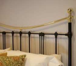 5ft-Black-Art-Nouveau-Brass-and-Iron-Bed-MK220