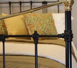 5ft-Black-Art-Nouveau-Brass-and-Iron-Bed-MK220