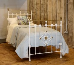 Antique-White-Decorative-Brass-and-Iron-Single-Bed-MS48
