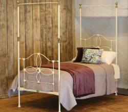 Cream-Four-Poster-Single-Antique-Bed-MS47