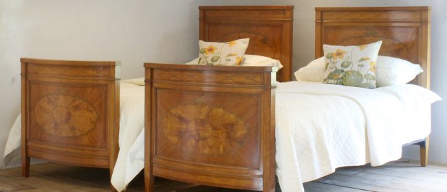 Matching Pair of Satinwood Beds – WP44