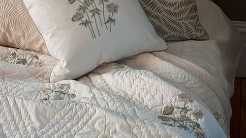 Anenome Stone Embroidered Quilt