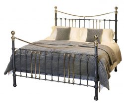 6ft Wide Silver Nickel and Black Bed MSK33