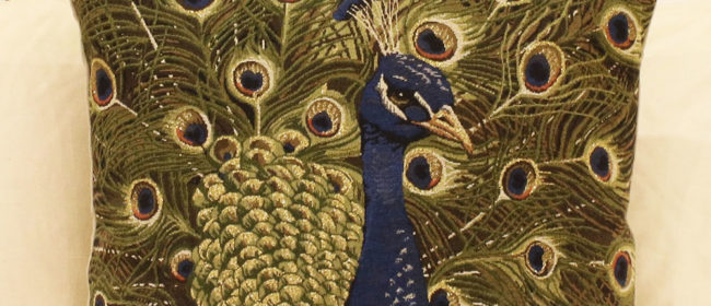 Tapestry Cushion – Peacock