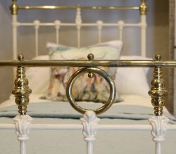 Cream-Straight-Top-Rail-Single-Antique-Bed-WIth-Brass-Hoops-And-Twists-MS51