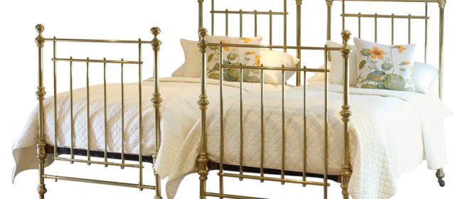 Matching Brass Pair of Antique Beds MP50